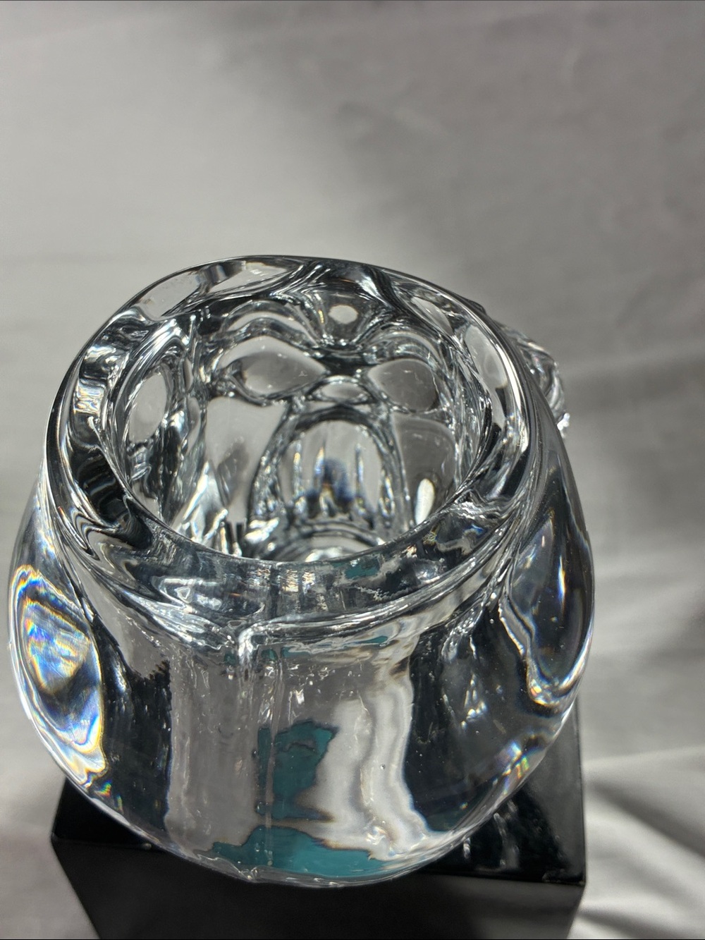 Clear Glass Skull Decorative Vase - Transparent Home Art - Picture 3 of 5